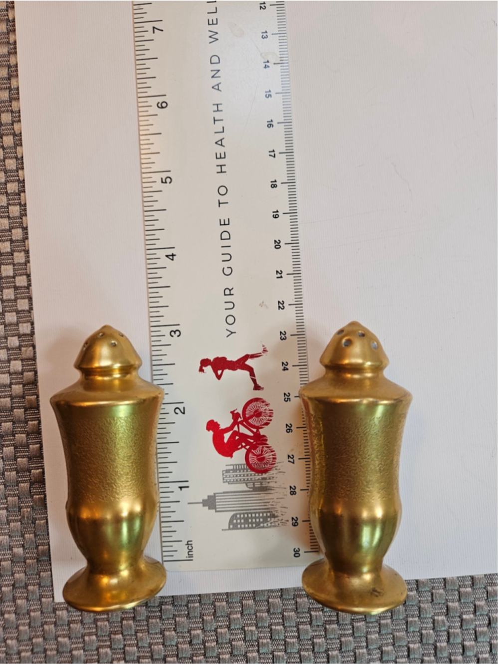 Vintage Piccard Salt and Pepper Shakers Set Gold Encrusted 3" approx - Picture 6 of 6